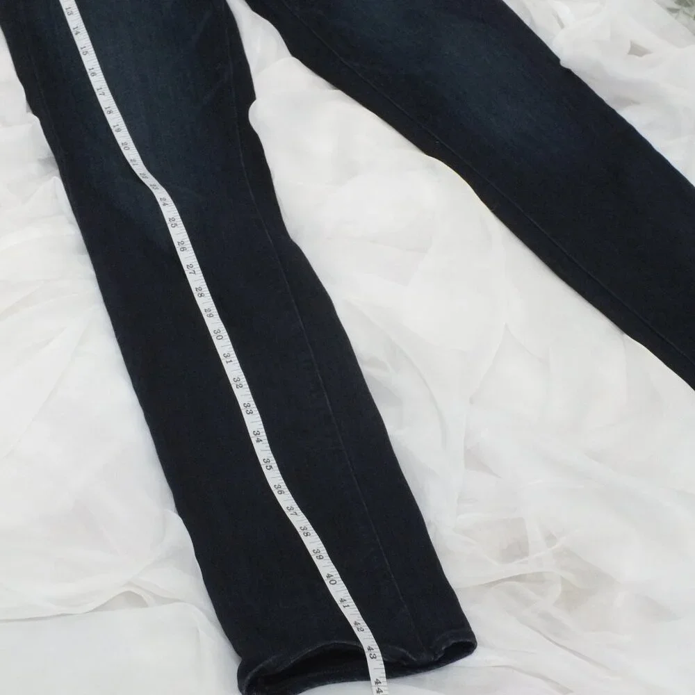 Paige Denim Skyline Straight Distressed Dark Wash Designer Jeans Women’s Size 30 - Picture 8 of 12